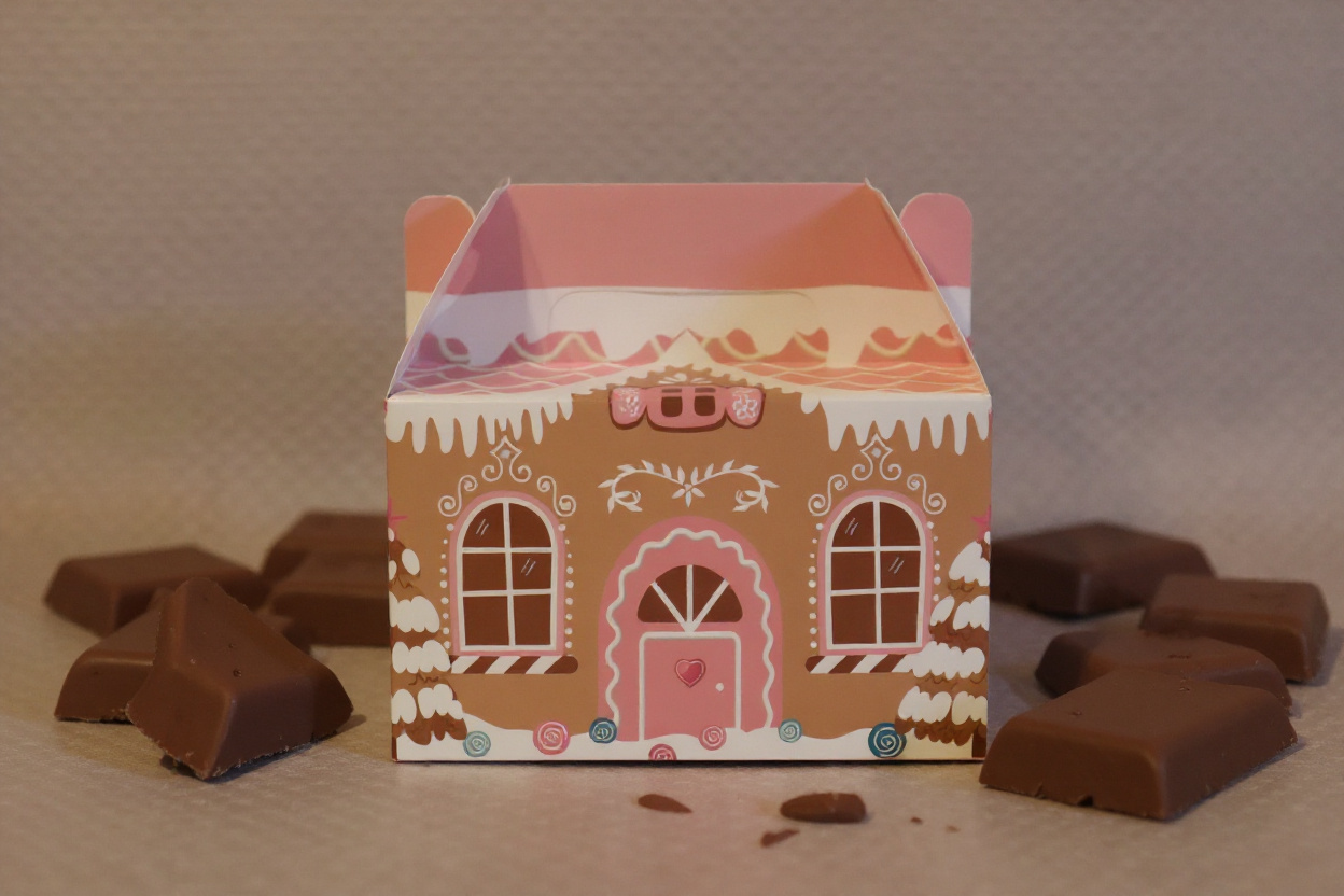 kersthuisje roze bonbons 700gr