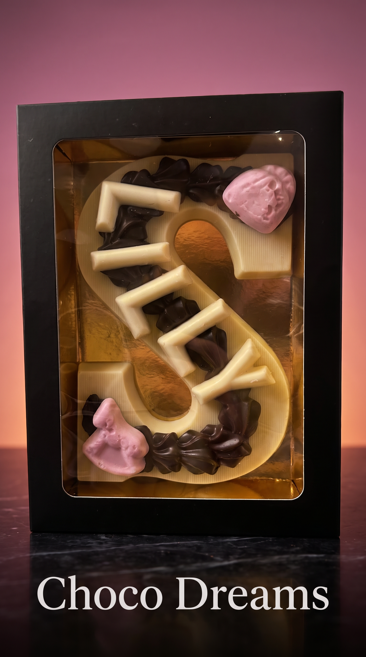 Chocolade Letter met eigen naam Puur S
